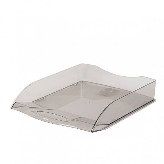 Лоток горизонтальный для бумаг INFORMAT ОФИС дымчатый тонированный пластик