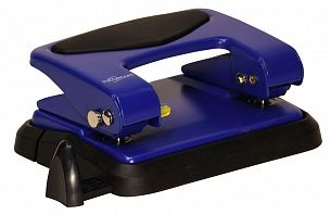 Дырокол INFORMAT Classic до 25 листов 2 отверстия, металлический, синий с линейкой форматов