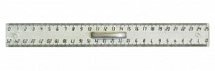 Линейка Унипласт 25 см пластик прозрачный, с держателем