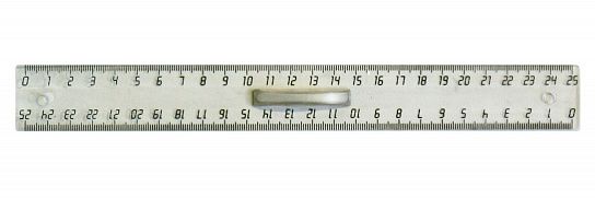 Линейка Унипласт 25 см пластик прозрачный, с держателем