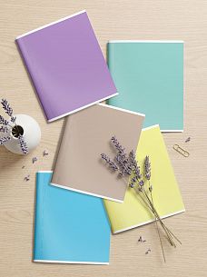 Тетрадь 48 л. А5 кл. скреп. офс. Schoolformat ОДНОТОННЫЕ. ПАСТЕЛЬНЫЕ ОТТЕНКИ мел. карт., ВД-лак