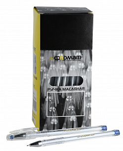 Ручка шариковая на масляной основе INFORMAT синяя 0,5 мм, прозрачный круглый корпус, игольчатый наконечник