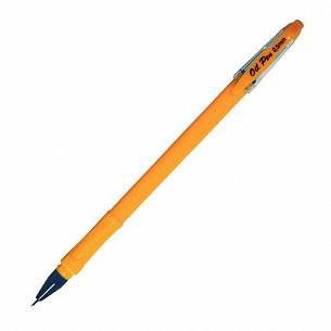 Ручка шариковая на масляной основе Союз OIL PEN BERKLY синяя 0,7 мм, оранжевый круглый корпус, игольчатый наконечник