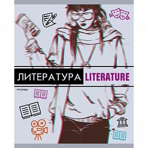 Тетрадь 48 л. А5 линия, на скрепке, Unnika GLITCH Литература мелованный картон, soft touch, выборочный УФ-лак