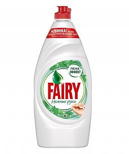 Средство для мытья посуды Fairy НЕЖНЫЕ РУКИ гель чайное дерево и мята, антибактериальный 900 мл