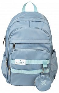 Рюкзак LOREX ERGONOMIC M15 GRAY BLUE 20 л серо-голубой 45х15х30 см, 2 отделения, молния, брелок-кошелек, универсальный