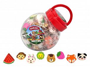 Ластик-топпер Creativiki, термопластичная резина, 25х25х12 мм фигурный, ассорти, мягкий, индивидуальный ШК