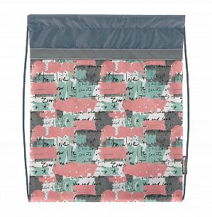 Мешок для обуви Schoolformat ПАСТЕЛЬНЫЙ ПАТТЕРН 42х34 см, серый, 1 отделение, для девочек