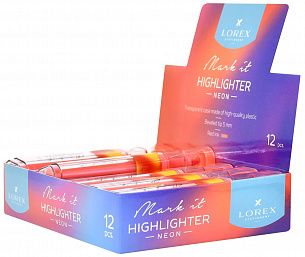 Маркер текстовый LOREX Mark it NEON 1-5 мм кораллово-красный неон, скошенный