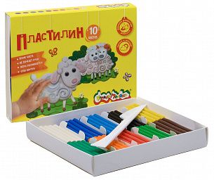 Пластилин Каляка-Маляка 10 цветов 150 г ассорти, со стеком