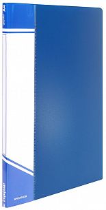 Папка с файлами INFORMAT А4 10 файлов, пластик 500 мкм, синяя, карман для маркировки