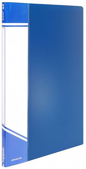 Папка с файлами INFORMAT А4 10 файлов, пластик 500 мкм, синяя, карман для маркировки