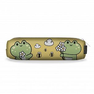 Пенал-тубус 1 отделение LOREX KIDS HAPPY FROG 200x40x60 мм желтый, кож/зам