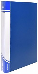 Папка с файлами INFORMAT А4 60 файлов, пластик 600 мкм, синяя, карман для маркировки