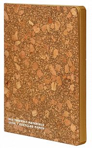 Ежедневник А5 недатированный LOREX ECO CRAFT 96 л. коричневый, пробка, с ляссе