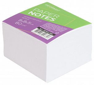 Блок для записей INFORMAT 8х8х5 см Куб непроклеенный белый 80 г/м2 (белизна 94%-100%)