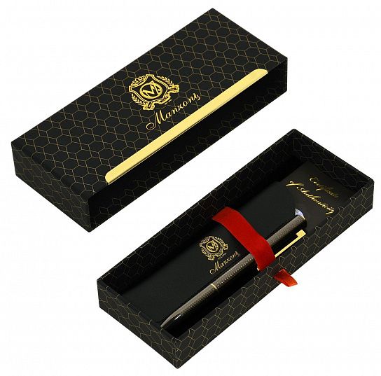 Ручка шариковая Manzoni Uffizi синяя 0,7 мм, оружейный металл