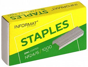 Скобы для степлера INFORMAT № 24/6 оцинкованные 1000 шт