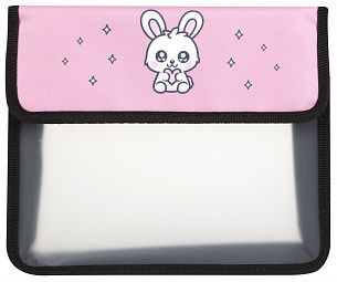 Папка для тетрадей 1 отделение А5 LOREX KIDS LOVELY BUNNY текстильный клапан на липучке, 240х200х70 мм, розовый пластик, для девочек