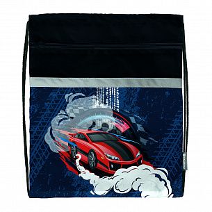 Мешок для обуви Schoolformat RED RIDE 49х41 см, синий, 1 отделение, с большим карманом на молнии, для мальчиков
