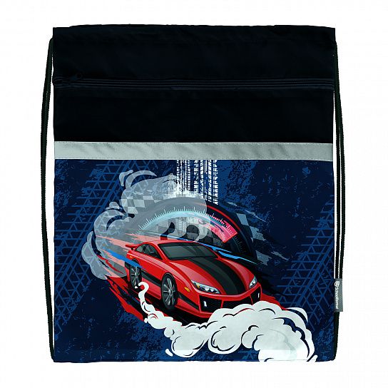 Мешок для обуви Schoolformat RED RIDE 49х41 см, синий, 1 отделение, с большим карманом на молнии, для мальчиков