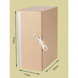 Короб архивный Офисстандарт 170 мм А4 бурый гофрокартон, 2 завязки, вместимость до 1600 листов разобран.