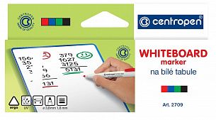 Набор маркеров для белых досок Centropen WHITE BOARD 1,8 мм ассорти, круглый наконечник, 4 шт