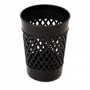 Стакан для канцелярских принадлежностей Унипласт ОФИС-КЛАСС 55x55x100 мм, черный пластик