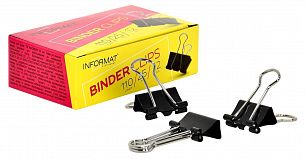 Зажимы INFORMAT 25 мм черн. металл 12 шт/упак