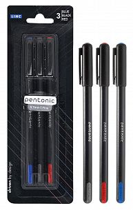 Набор шариковых ручек Linc PENTONIC ассорти, 3 цвета, 0,7 мм, 3 шт, круглый корпус