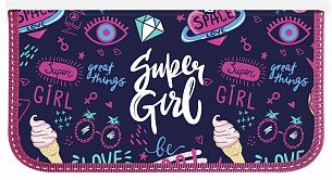 Пенал односекционный Schoolformat SUPER GIRL 190х90 мм