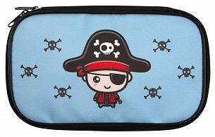 Пенал односекционный LOREX KIDS CUTE PIRATE 120х210х23 мм, синий полиэстер
