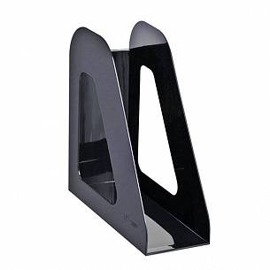 Лоток вертикальный для бумаг Стамм ФАВОРИТ 90 мм, черный пластик