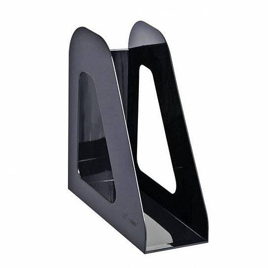 Лоток вертикальный для бумаг Стамм ФАВОРИТ 90 мм, черный пластик